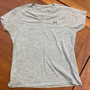 Under Armour Gray Heat Gear V-Neck Tee